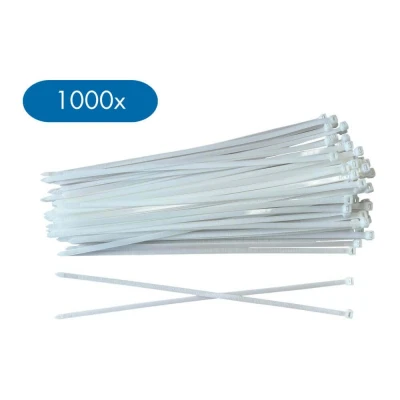 Afbeelding van Kortpack Witte Kabelbinders 380 Mm X 2.5 Wit (1000 Stuks (10 Zakjes Á 100 Stuks))