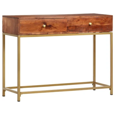 Afbeelding van Wandtafel 100x35x76 cm massief acaciahout
