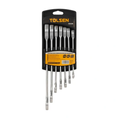 Afbeelding van Tolsen Gereedschapset Ringsteeksleutelsets met ratel 7 delig 8, 10, 12, 13, 14, 17 &amp; 19 mm