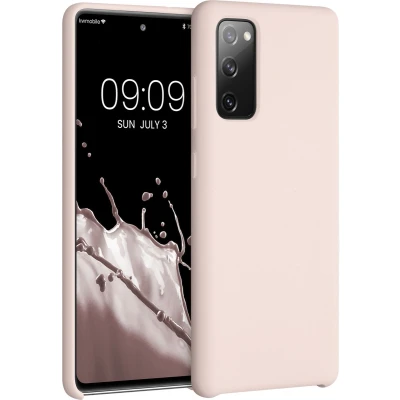 Afbeelding van kwmobile telefoonhoesje geschikt voor Samsung Galaxy S20 FE Hoesje met siliconen coating Smartphone case in kokosmelk