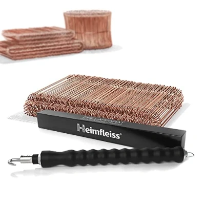 Afbeelding van Heimfleiss® Drillapparaat driller + rodeldraad 1,0 x 100 mm (250 stuks) hoogwaardige set van draadbinders rodeltang &amp; binddraad steeksluiting koperen draadsluiting oogdraad drill draad