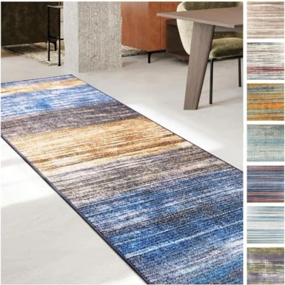 Afbeelding van Floordirekt Cancun tapijtloper met patroon, op maat gemaakte fijn weefsel voor keuken, hal en woonkamer, vintage ornament, oosters rooster (80 x 250 cm)