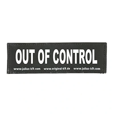 Afbeelding van Julius K9 Tekstlabel Out of control groot