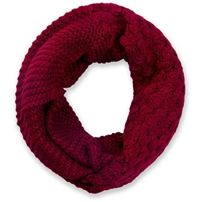 Afbeelding van styleBREAKER gebreide lussen sjaal met patroonmix, effen buissjaal, winterse sjaal, Uniseks 01018153, Farbe:Bordeaux rood