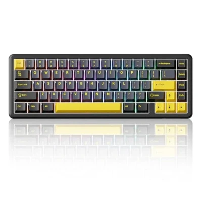 Afbeelding van ATTACK SHARK X65 HE Magnetische Schakelaar Snelle Trigger Toetsenbord, 65% Bedraad Gaming Toetsenbord met 8000 Hz Polling Rate, 0,01mm RT Nauwkeurigheid, PBT Keycaps, QMK Driver, RGB (Sterrenzwart)