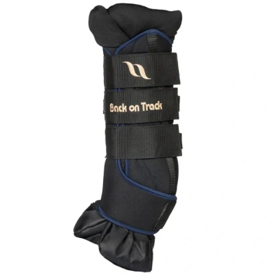 Afbeelding van Back on Track Stalbeschermers Royal Quick Wraps Deluxe Zwart/Marineblauw