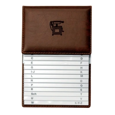 Afbeelding van Veloflex 5157760 telefoonregister 155 x 225 mm, met kunststof register, van zachte folie, bruin, 1 stuk