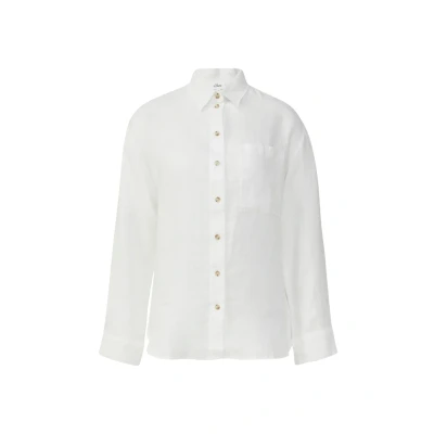 Afbeelding van s.Oliver AUS Reinem MIT Brusttasche Overhemdblouse, Dames, Maat: 36, Weiß