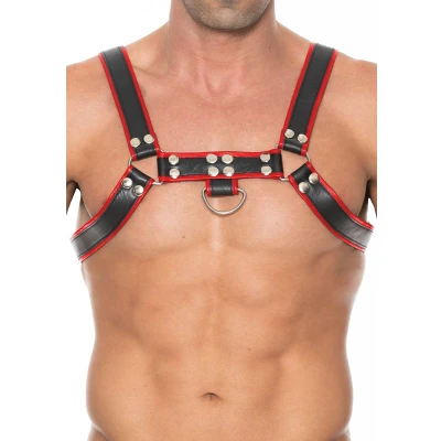 Afbeelding van Shots Ouch! Borst Bulldog Harnas L/XL black,red