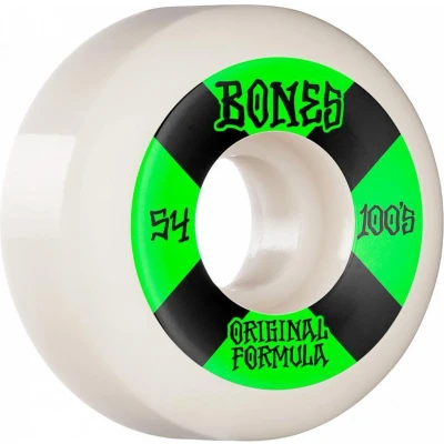 Afbeelding van Bones Wheels 100&#039;s White Green V5 Sidecut 54mm