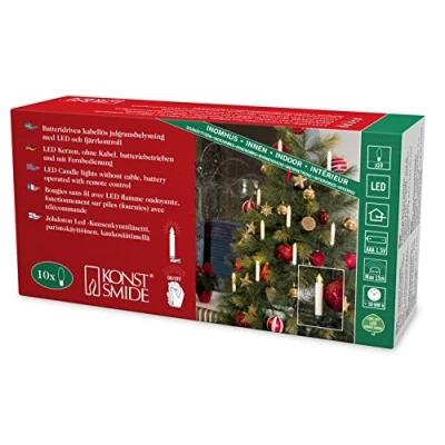 Afbeelding van Kerstboomverlichting kaars Konstsmide (LED, 10 stuks, Batterij, Snoerloos, Binnen)