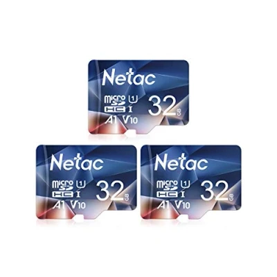 Afbeelding van Netac Micro SD kaart A1, U1, C10, V10, FHD, 600X, UHS I snelheid tot 90/10 MB/sec(R/W) voor telefoon, camcorder, switch, GoPro Tablet 32 GB 3Packs