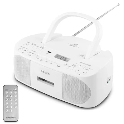 Afbeelding van Medion Draagbare Radio (E65010) CD Speler Stereo Set MP3 FM Cassette Wit