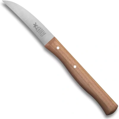 Afbeelding van Robert Herder Molenmes Schilmesje Tourneermesje Carbonstaal Krom Lemmet 70 mm Heft Kersenhout