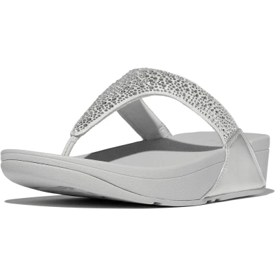 Afbeelding van FitFlop Lulu Crystal Mix Toe Post Sandals ZILVER Maat 38