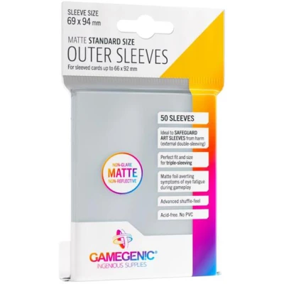 Afbeelding van Gamegenic Outer Sleeves Matte: Clear (50 stuks)