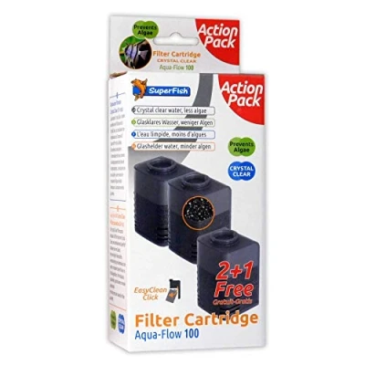 Afbeelding van Superfish Aquaflow 100 Filter Crystal Clear Cartridge Filtermateriaal 2+1 stuks