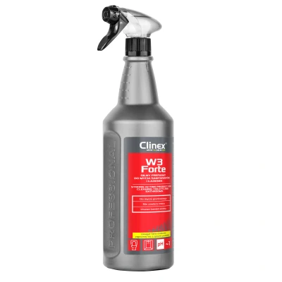 Afbeelding van Clinex W3 Forte 1 l badkamerreiniger, wc ontkalker, reinigingsmiddel voor kalk en vuil in de badkamer, krachtige spuitfles toiletreiniger, kalkaanslag
