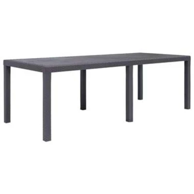 Afbeelding van Tuintafel 220x90x72 cm rattan look kunststof bruin