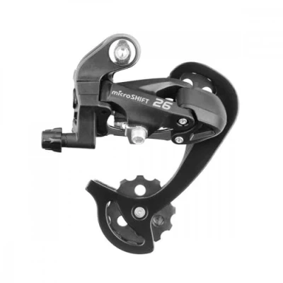 Afbeelding van microSHIFT M26 achterderailleur 7 en 8 versnellingen korte kooi zwart