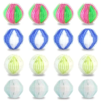 Afbeelding van Dierenhaarverwijderaar, wasmachine, 16 stuks, herbruikbare pluisballen, wasballen, dierenhaarverwijderaar voor wasgoed, dierenharen