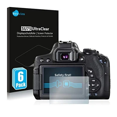 Afbeelding van Savvies (6 Stuks) Schermbeschermer voor Canon EOS 750D Screen Protector Ultra Transparant