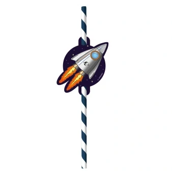 Afbeelding van Rietjes Ruimte, Kosmos &amp; Space per 8 stuks