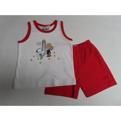 Afbeelding van Ensemble Jongens Snoopy T shirt zonder mouwen + shortje 18 maand 86