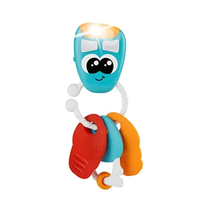 Afbeelding van Chicco Sprekende elektronische sleutel met 3 hangers, eerste games van kunststof, twee zachte sleutels voor de tanding en een activiteitssleutel, lichten geluid, 6 36 maanden
