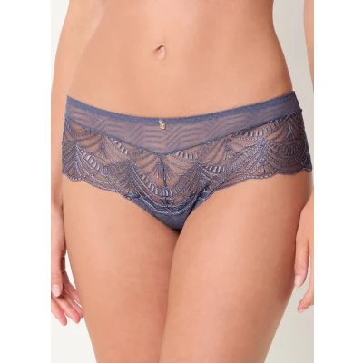 Afbeelding van Aubade dames Vibes shorty van mesh met borduring in de kleur Blauwgrijs, maat: 36