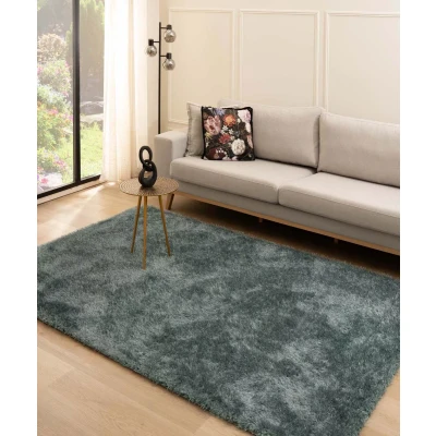 Afbeelding van Hoogpolig Vloerkleed Velvet Posh Blauw 280x380 Cm