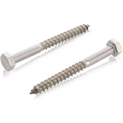 Afbeelding van Houtdraadbout 7 x 130 DIN 571 RVS A2 (100 stuks)