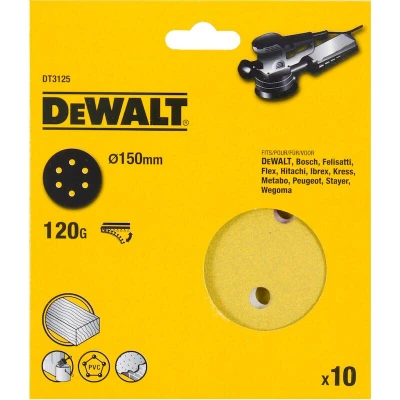 Afbeelding van DeWalt Accessoires Schuurschijf, Ø150mm, 6 gaten (DW443/D26410), K120 DT3125 QZ