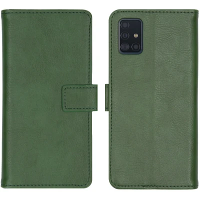 Afbeelding van Samsung Galaxy A51 Hoesje Kunstleder iMoshion Bookcase Groen Telefoonhoesje