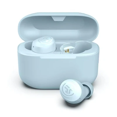 Afbeelding van JLab Go Air Pop+ True Wireless Earphones, Bluetooth Earbuds, Oordopjes Draadloos with 35H+ Speeltijd, In Ear Headphones Microfoon, Oplaaddoos, App, Lichtblauw