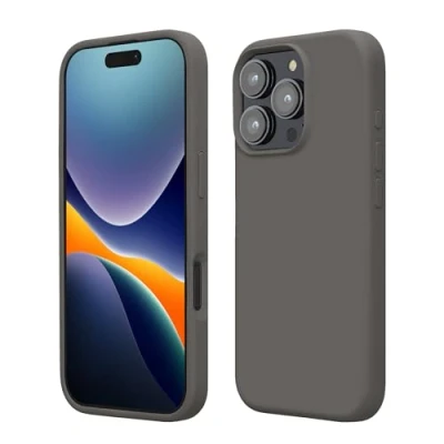 Afbeelding van kwmobile telefoonhoesje geschikt voor Apple iPhone 16 Pro Max Hoesje met siliconen coating Smartphone case in steengrijs