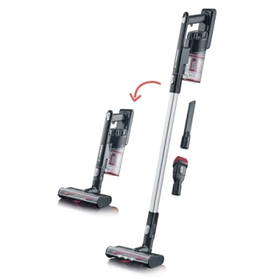 Afbeelding van Severin HV 7154 steelstofzuiger 2 in 1 22.2V turboborstel zwart / rood