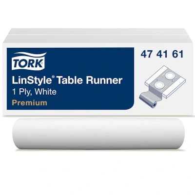Afbeelding van Tork LinStyle Tafelloper 4x24m wit