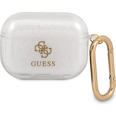 Afbeelding van Guess 4G TPU Glitter Case voor Apple Airpods Pro 1 (1e generatie) Transparant