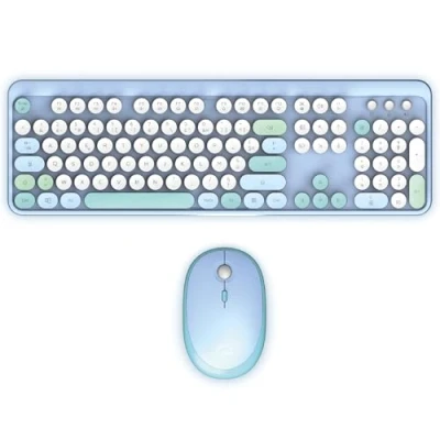 Afbeelding van Draadloos toetsenbord + muiscombinatie MOBILITY LAB Pure Color Blauw Ergonomisch ontwerp...