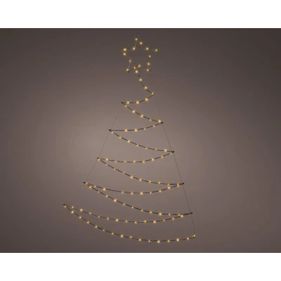 Afbeelding van Metalen kerstboom zwart met 110 micro LED lampjes 110CM