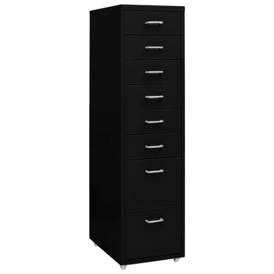 Afbeelding van Ladeblok verrijdbaar 28x41x109 cm metaal zwart
