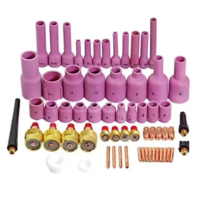 Afbeelding van RIVERWELD Gaslens 45V0204S 45V42 mondstukbekers 796F70 3# 53N58 4# 57N75 6# 13N08 Achterkap 41V24 41V35 41V33 Spantanglichaam Diverse maten Geschikt voor DB SR WP 9 20 25 Lassen 63 stuks