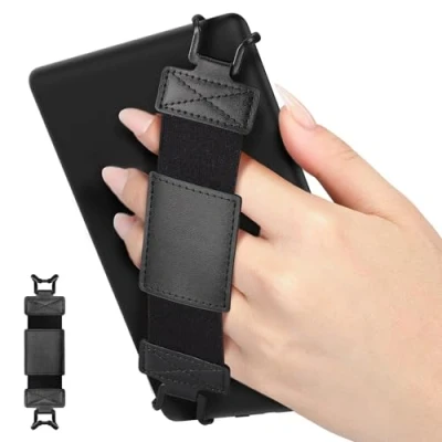 Afbeelding van MoKo Zachte polsband voor 6 8 inch Kindle eReaders Fire Tablet Kobo/Voyaga/Sony E Book tablet, veiligheidsriem multifunctioneel, hoge elasticiteit, licht, antislip, zwart