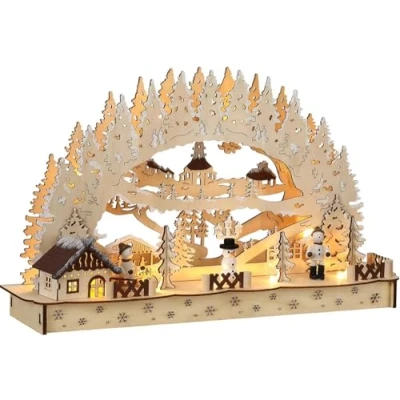 Afbeelding van Monzana Kerstboog Led Winterdorp Batterij Warm wit