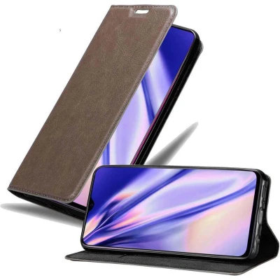 Afbeelding van Cadorabo Hoesje geschikt voor Oppo R17 in KOFFIE BRUIN Beschermhoes met magnetische sluiting, standfunctie en kaartvakje Book Case Cover Etui