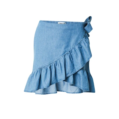 Afbeelding van ONLY Onlbea Sofia WRAP Skirt Jeansrok, Dames, Maat: Medium, Medium blue denim