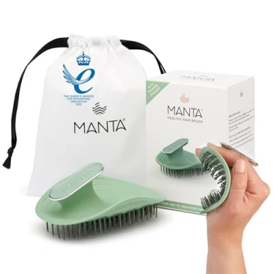 Afbeelding van MANTA Ontwarren haarborstel hoofdhuid Massager Bevorder gezonde haargroei Natte verwarring Krullend haar teaser douche Shampoo hoofdhuidborstel Serene groen