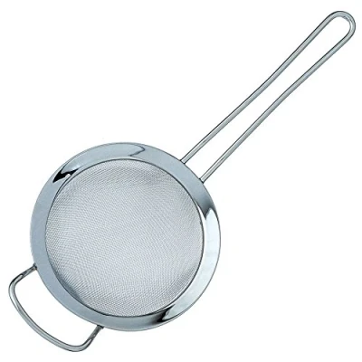 Afbeelding van Grunwerg ST 3007 Fine Mesh Zeef met Gepolijste Rand En Handvat, Zilver, 7 Inch, 18cm Diameter