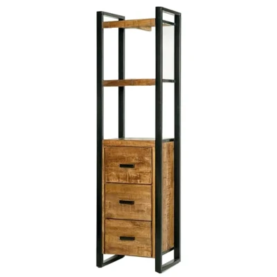 Afbeelding van Livingfurn Open Wandkast Nairobi 55 cm 3 Lades Hout